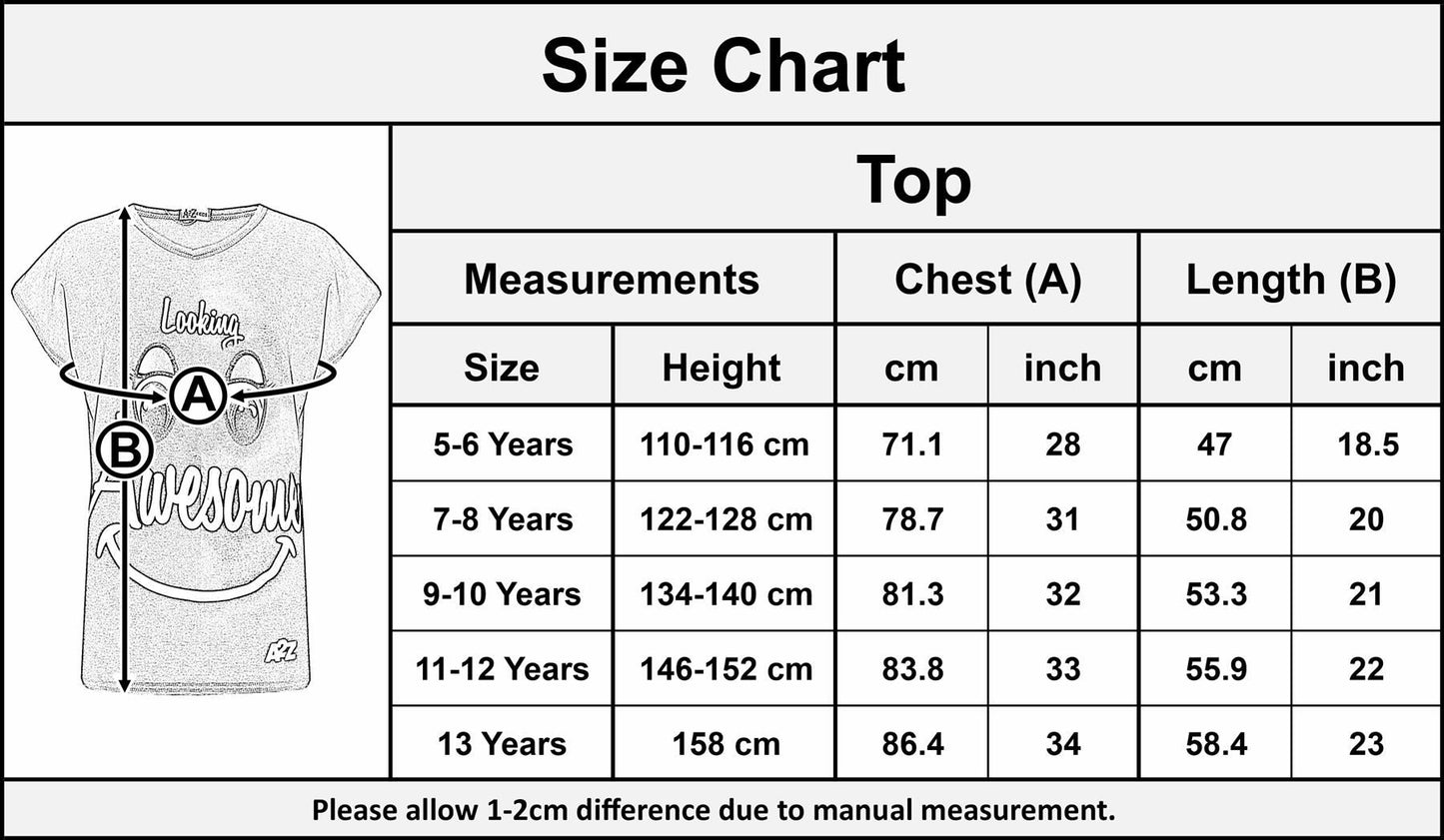 Girls Top Kids Designer's Looking Awesome Print Fashion T Shirt Top 5-13 Years