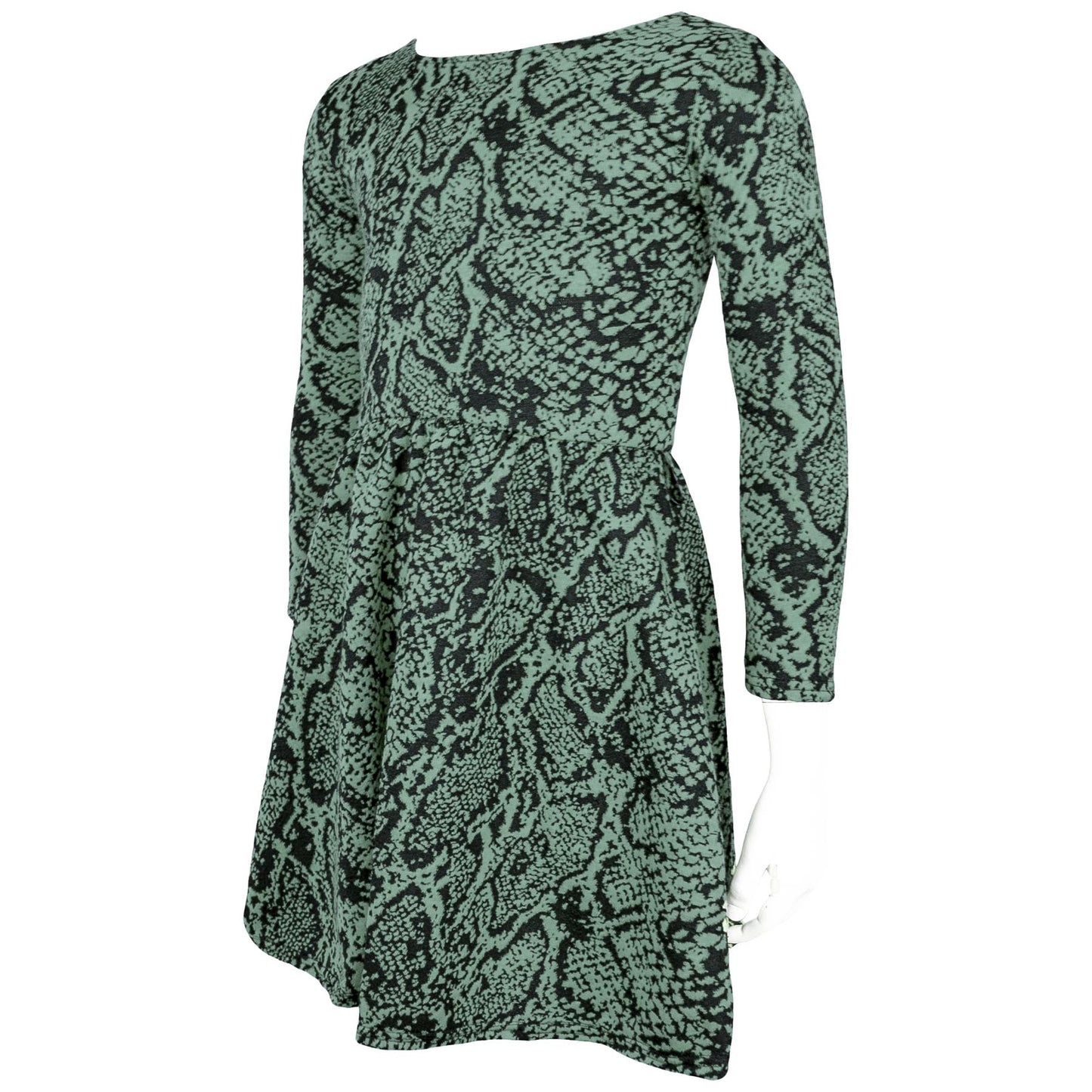 Kids Girls Skater Dress Long Sleeve Snake Flared Party Summer Dresses 5-13