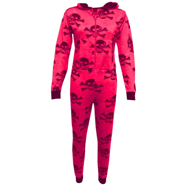 Kids Unisex Onesie Girls Boys Skull & Cross Bone Print Onesies All In One Jumpsuit PJ's New Age 5-13 Years - A2Z 4 Kids