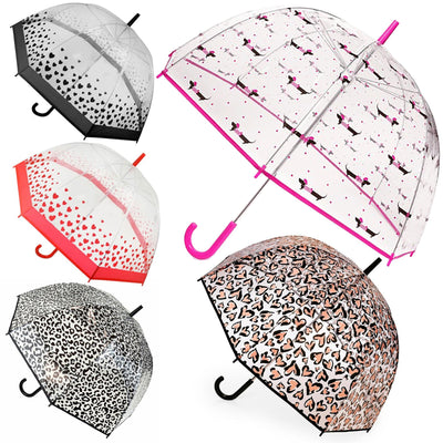 A2Z Ladies Transparent Dome Umbrella Wind and Rain Resist Outdoor Travel Brolly - A2Z 4 Kids