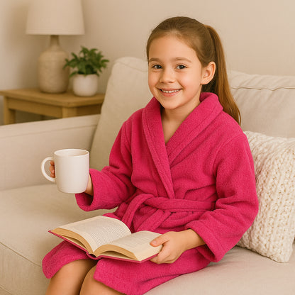 A2Z 4 Kids Girls Boys Towel Bathrobe Shawl Collar Soft for Age 5-13 Years
