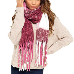 A2Z Ladies Chunky Scarf Women Brushed Blanket Scarve with Tassel Warm Wrap Shawl