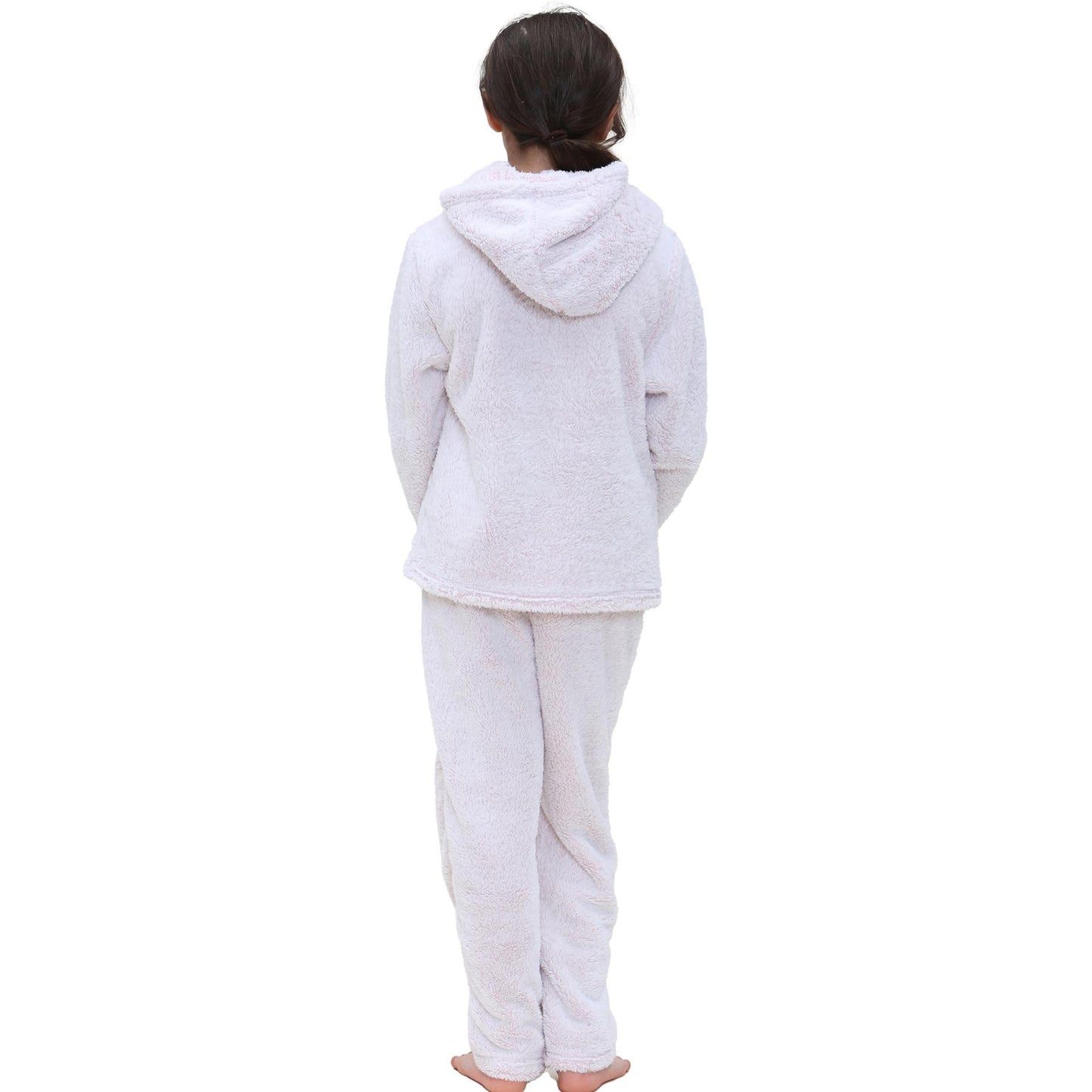 Kids Boys Girls Plain Pyjama Extra Soft Loungewear Thick Pile Fleece PJS Set