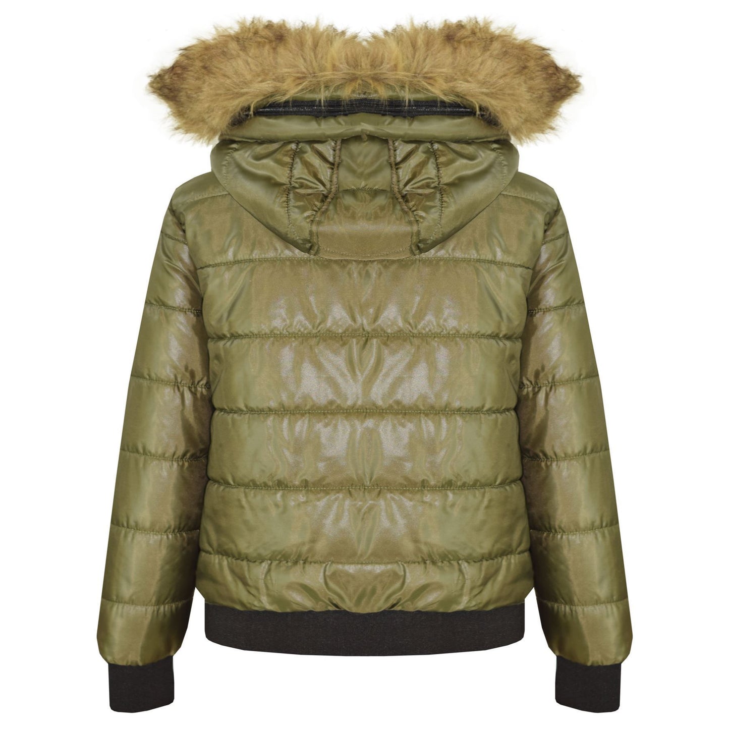 Boys Girls Jackets Kids Maya Faux Fur Hooded Padded Puffer Bubble Coats 5-13 Yrs