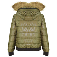 Boys Girls Jackets Kids Maya Faux Fur Hooded Padded Puffer Bubble Coats 5-13 Yrs