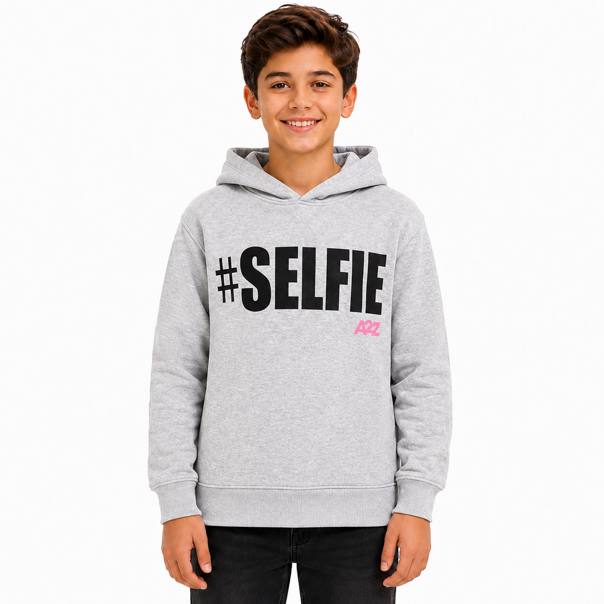 Kids Girls Boys Sweat Shirts Tops #Selfie Hooded Jumpers Hoodies New Age 2-13 Yr