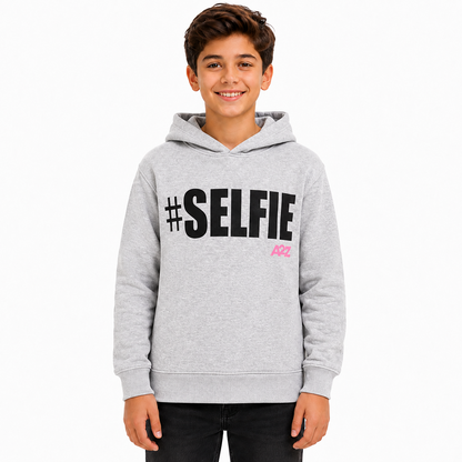 Kids Girls Boys Sweat Shirts Tops #Selfie Hooded Jumpers Hoodies New Age 2-13 Yr