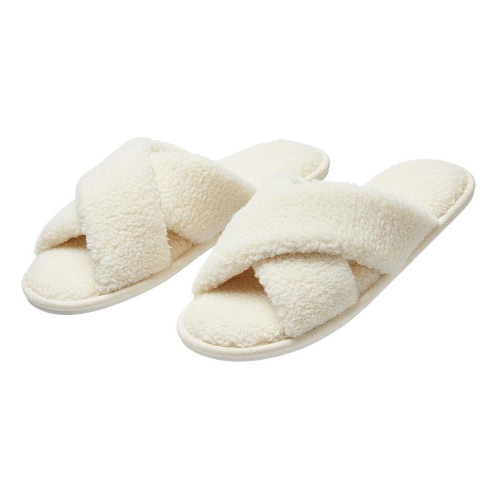Women Crossover Slippers With Cozy Fur Memory Foam Fluffy Comfortable Sliders