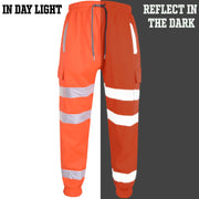 A2Z High Visibility Safe Work Pants Reflective Sweatpants Hi Vis Viz Cargo Joggers Slim Fit Jogging Bottoms Casual Trousers Workout Safety Trouser For Men's Small Medium Large XL 2XL 3XL 4XL - A2Z 4 Kids