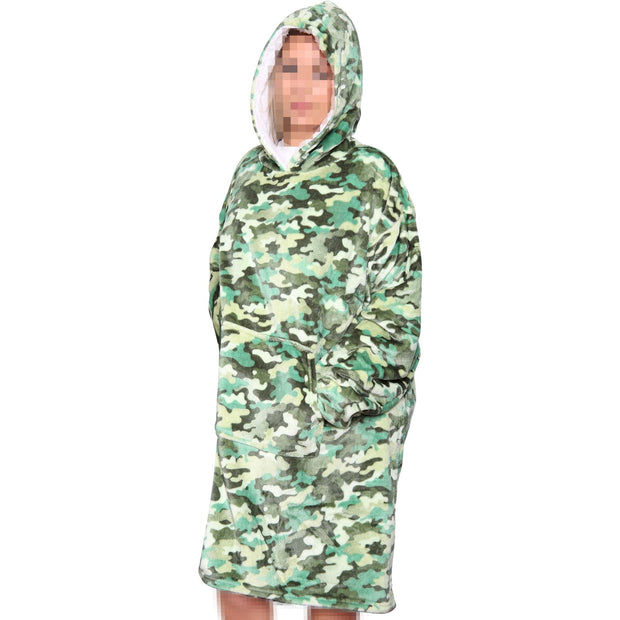 A2Z Unisex Mens Ladies Oversized Kangaroo Pocket Hooded Animal Wearable Blanket
