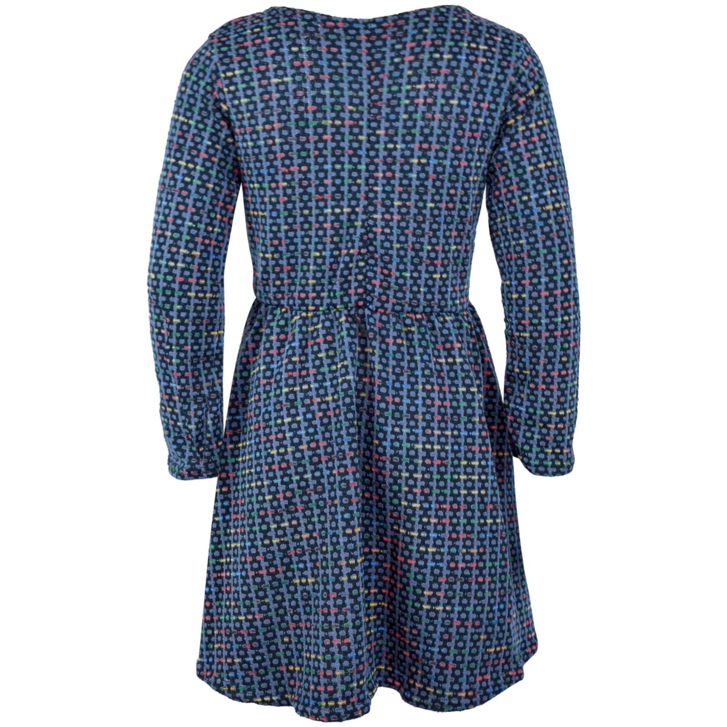 Kids Girls Skater Dress Long Sleeve Tweed Texture Flared Party Summer Dresses