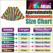 A2Z 4 Kids Girls Skater Skirt Designer's Rainbow Print Party Fashion Ballet Dance Trendy Summer Tutu Skirts New Age 7 8 9 10 11 12 13 Years