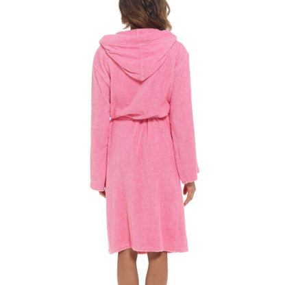 A2Z Women's Luxurious 100% Cotton Towelling Bathrobe Hooded Towel Changing Robe