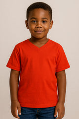 A2Z 4 Kids Basic T-Shirt Back to School Short Sleeve V Style Crew Neck Casual Fit Fashion 100% Cotton For Children Girls Boys Age 2-13 Years