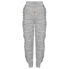 Kids Jogging Suit Girls Plain Frill Sleeve Lounge Suit Tracksuit Top Bottom 2-13