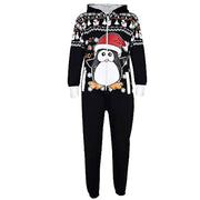 Kids Girls Boys Novelty Christmas Penguin Print Fleece Onesie All in One Jumpsuit Attire Age 5-13 Years