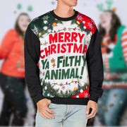 A2Z Mens Women Merry Christmas Ya Filthy Animal Jumper Hoodies Xmas Sweatshirts