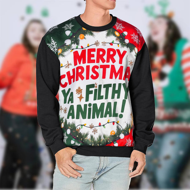 A2Z Mens Women Merry Christmas Ya Filthy Animal Jumper Hoodies Xmas Sweatshirts