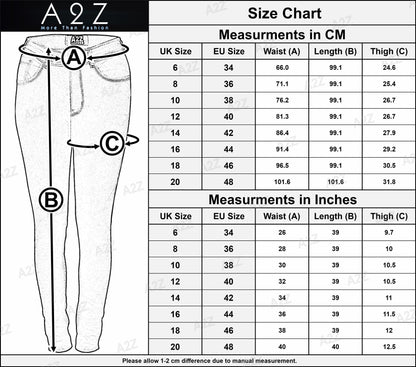 A2Z Womens Denim Jeans Comfy Stretchy Skinny Trouser Ladies Bottoms Trendy Pants
