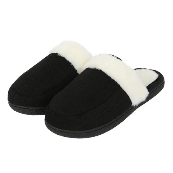 A2Z Womens Soft Slip On Slippers with Faux Fur Indoor House Shoes Non Slip Sole