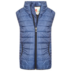 Kids Girls Boys Sleeveless High Neck Padded Lined Gilet Bodywarmer Jackets 5-13Y