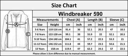 Kids Boys Girls Windbreaker Contrast Block Hooded Jackets Rain Mac Raincoat 5-13
