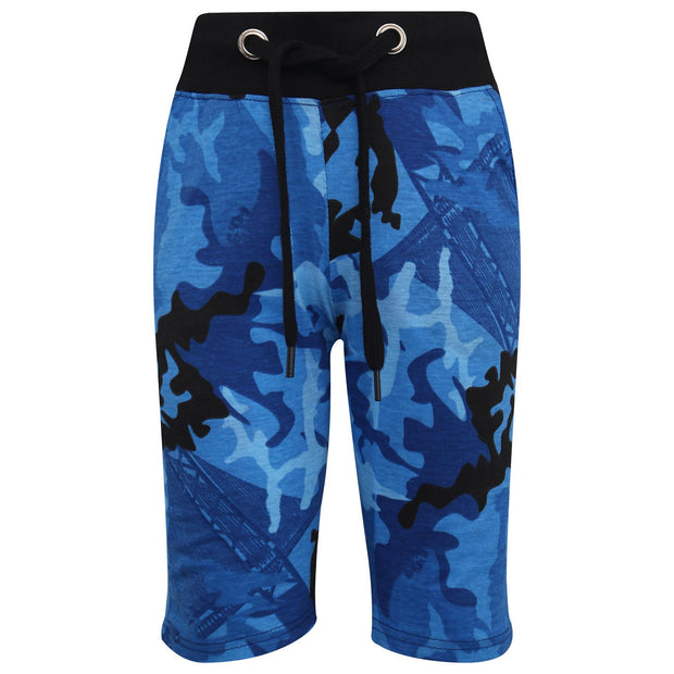 A2Z 4 Kids Unisex Camouflage Print Cotton Chino Blue Shorts Casual Shorts Knee Length Half Pant For Kids Girls & Boys Age 5 6 7 8 9 10 11 12 13 Years