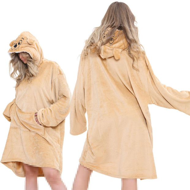 A2Z Unisex Mens Ladies Oversized Kangaroo Pocket Hooded Animal Wearable Blanket
