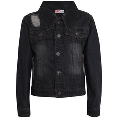 Kids Girls Denim Jackets Ripped Fashion Faded Jeans Jacket New Age 3-13 Years