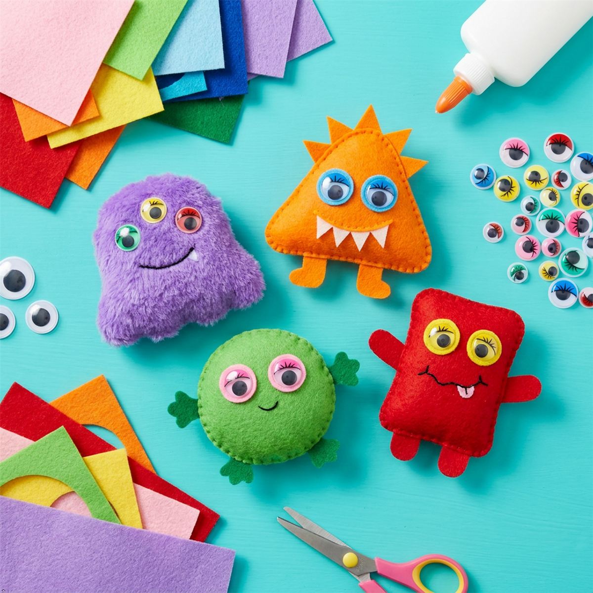 50PC Googly Wiggle Eyes Assorted Sizes Colours Craft DIY Art Kids School Pack