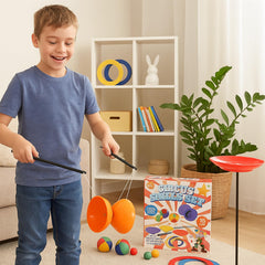 Kids Circus Skills Set 15pcs Juggling Rings Plates Diabolo Fun Educational Toy