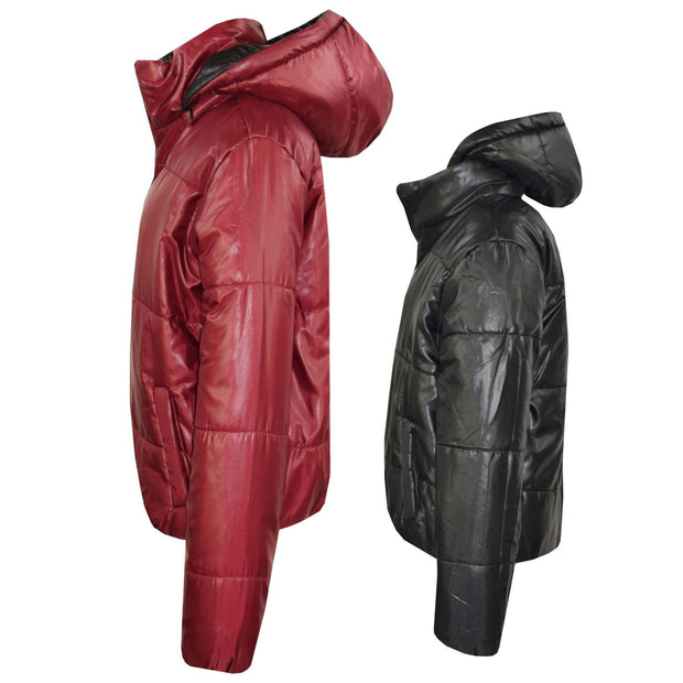 Girls Jackets Kids Reversible Cropped Hooded Padded Puffer Jacket Coat 5-13 Year