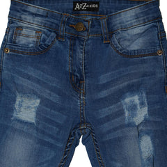 Kids Girls Stretchy Jeans Denim Ripped Faded Skinny Fashion Frayed Pant Jeggings