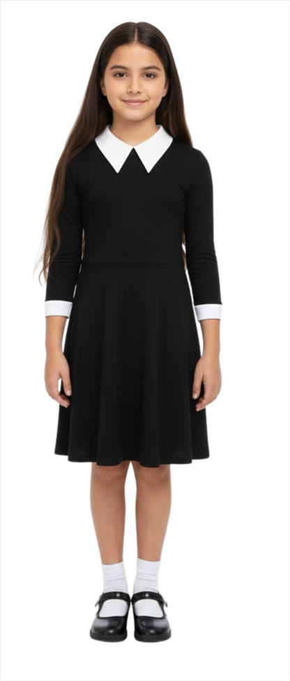 A2Z 4 Kids Girls Swing Dress Long Sleeve Peter Pan Collar Gothic Girl Dress