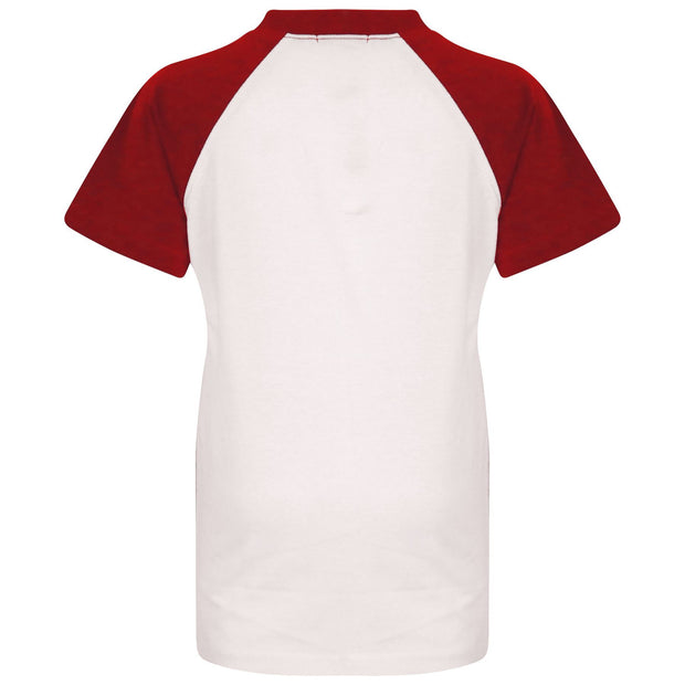 A2Z 4 Kids Raglan Style T Shirt Colour Contrast Top Short Sleeve Red Super Soft Comfy Loungewear Dress Up Gifts for Children Girls & Boys Age 5-13 Years - A2Z 4 Kids