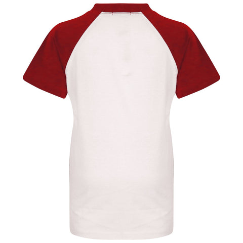 A2Z 4 Kids Raglan Style T Shirt Colour Contrast Top Short Sleeve Red Super Soft Comfy Loungewear Dress Up Gifts for Children Girls & Boys Age 5-13 Years - A2Z 4 Kids