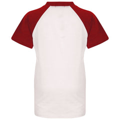 A2Z 4 Kids Raglan Style T Shirt Colour Contrast Top Short Sleeve Red Super Soft Comfy Loungewear Dress Up Gifts for Children Girls & Boys Age 5-13 Years - A2Z 4 Kids