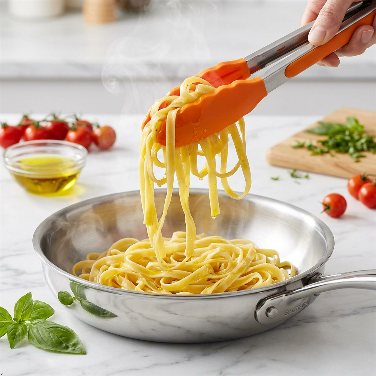 Silicone Grip Tongs Pack of 3 Heat Resistant Kitchen BBQ Cooking Serving Tongs