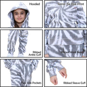 Kids Tie Dye Tracksuit Gym Cropped Hoodie Sweatpants Cord Set Girls Age 5-13