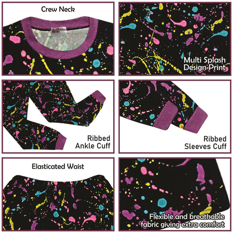 Kids Boys Girls Colour Tie Dye Splash Cosplay Pyjamas Sleepwear Children PJs