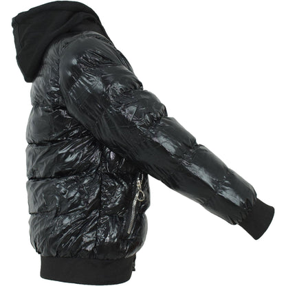 Kids Girls Boys Fashion Shiny Padded Jacket Metallic Wet Look Bubble Coat