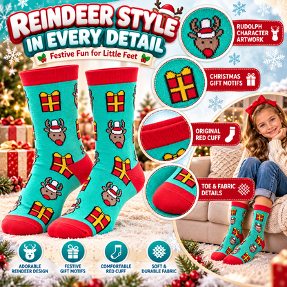 Kids Boys Girls Cotton Rich Christmas Socks Xmas Festive Soft Winter Socks