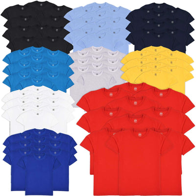 Girls Boys Pack of 10 Plain PE School T Shirts Lightweight Summer Soft Feel Top