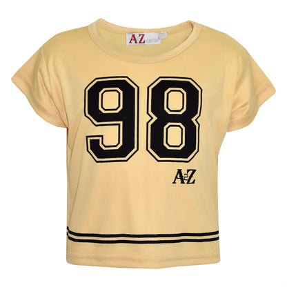 A2Z4Kids Girls Top Kids 98 Print Stylish Fashion T Shirt Crop Top New Age 5-13Yr