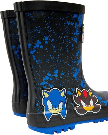Kids Sonic The Hedgehog Boys Wellington Waterproof Rain Boots Official Licensed