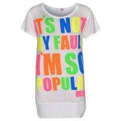 Girls Top Kids It's Not My Fault I Am So Popular Print T Shirt Tops 7-13 Years