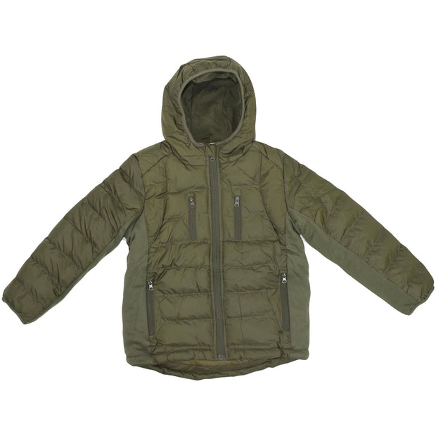 A2Z Kids Boys Fashion Padded Casual School Jacket Olive Bubble Coat Urban Winter Wear