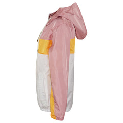 Kids Boys Girls Windbreaker Contrast Block Hooded Jackets Rain Mac Raincoat 5-13