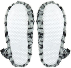 Ladies Slipper Bootie Novelty Leopard Pattern Warm Winter Knitted Ankle Boots