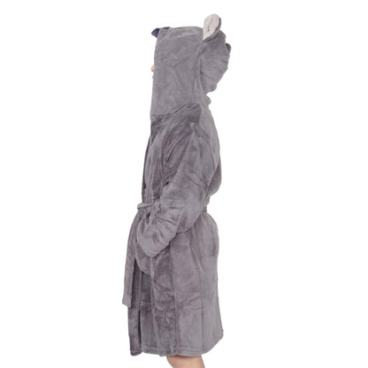 Kids Bathrobe Animal Face Nightgown Kids Rhino hooded Towel Dressing Gown